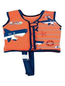 Colete Salva Vidas Infantil Criança Regata com Espuma Piscina M/G Capacidade Até 30KG - Tubarão - Visão 2