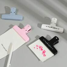 1pc Plastic Ledger Clip With Magnet On The Back, Folder, Receipt Clip, Office Tool - Blue - View 2