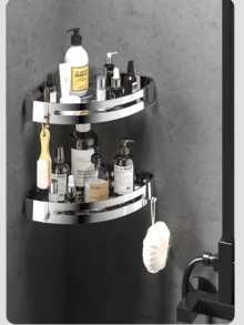 Edelstahl Aufbewahrungseckregal Fürs Badezimmer Mit Hoher Tragfähigkeit