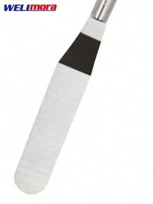 Espátula Crepera Grande (37 Cm) De Acero Inoxidable Que No Se Pela, Pala De Cocina Con Diseño Inclinado, Mango Ergonómico Y Agujero Para Colgar - Raspador Para Voltear, Servir, Enrollar O Decorar Crepas Sin Dificultad - Plateado - Ver 2