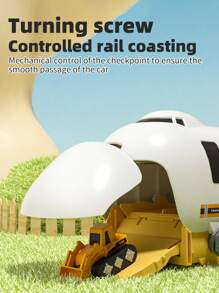 Diy Plane Parking Lot Toys, Storage Toys Plane With Ejection Function, Storage Plan With 3pcs Engineering Car + B/O Screwdriver ,Boy Good Birthday ,New Year Gifts - Yellow - View 4