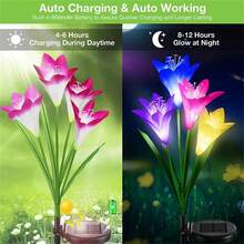 1/2PCS Solar Lily Light, Solar Flowers Lights Garden Stake Outdoor Waterproof 7 Color Changing Solar Garden Lights For Garden Patio Yard Party Wedding Holiday Outdoor Decoration - Multicolor - View 5