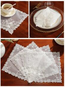 1 件 100% 涤纶绣花餐垫 - 米色 - 查看 5