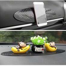 耐高温防滑仪表盘垫，适用于汽车、飞机、游艇、办公室和家庭 - 硅胶垫，适用于眼镜、香水和杂物 - 黑色 - 查看 2