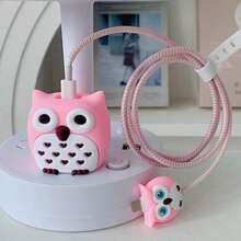 4 件裝貓頭鷹造型 20w 充電器保護套