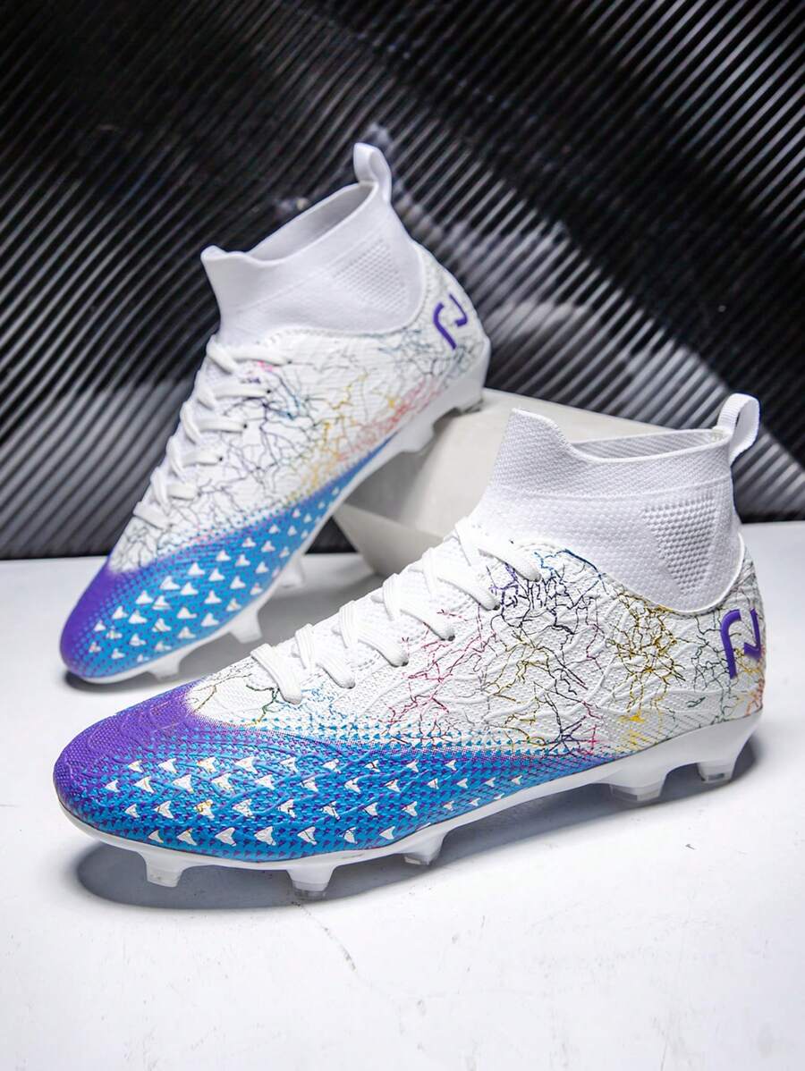 高筒中性足球鞋,配備更長的釘爪,專業訓練和比賽鞋款,適用於人工草皮戶外使用 - 紫色 - 查看 1