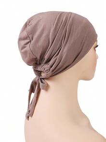 1pc Women's Solid Color Sweat Fabric Elastic Headband Undercap For Hijab Casual Casual Under Cap - Multicolor - View 8