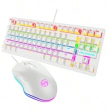 Kit Teclado Mouse Mecanico Abnt2 Gamer Rgb Usb Pc Led Switch Blue Be-k1 - Branco - Visão 5