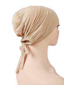 1pc Women's Solid Color Sweat Fabric Elastic Headband Undercap For Hijab Casual Casual Under Cap - Multicolor - View 9