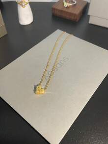 一條美麗的情人節女性紀念日禮物,鑲嵌心形s925純銀項鍊 - 黃金色 - 查看 8