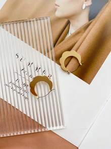 1pair Delicate And Simple Double Layered Lace Earrings For Women's Daily Wear - Gold - View 2