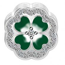 1入組春季原創設計四葉草串珠聖派翠克日925銀板魅力diy項鍊,手鍊製作,生日和假日禮物 - 四葉草 - 查看 10