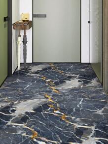 10 Peças Adesivos De Piso De Textura De Mármore Em Pvc Papel Decorativo Espessado, À Prova D'água E À Prova De Óleo