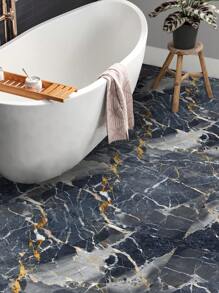 10 Peças Adesivos De Piso De Textura De Mármore Em Pvc Papel Decorativo Espessado, À Prova D'água E À Prova De Óleo
