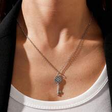 時尚且多用途的簡約鑰匙造型金屬項鍊,適用於女性 - 款式1 - 查看 6