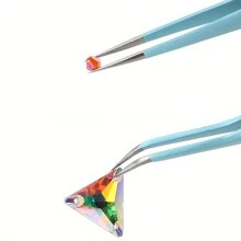 2pcs/Set Straight And Curved Pointed Tweezers For Eyelash Extension DIY Diamond Painting Jewelry Tool Accessory - Multicolor - View 4