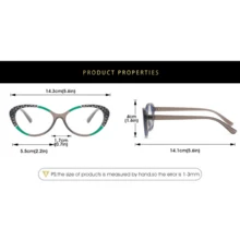 1pc New Color Block Plano Lenses Fashionable Cat Eye Glasses Frame For Women Clear Glasses Accessories - Grey - View 3