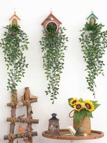 1pc Artificial Hanging Plants 31.5'' Faux Wall Hanging Vine Fake Leaves Decoration For Indoors & Outdoors Living Room Kitchen Balcony Garden Bedroom Farmhouse, Valentine Day, Gift Gifts Birthday Graduation