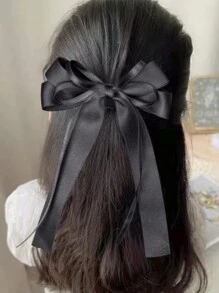 1 件优雅蝴蝶结发夹，适合女孩、日常或度假使用 - 黑色 - 查看 1