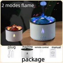 360ml超音波加濕器,火山火焰芳香噴霧機,空氣加濕器,帶可愛的煙環夜燈,香氛機,適用於家庭、辦公室、旅行 - 裂紋 - 查看 4