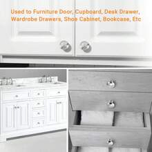 25pcs Door Knobs Handle,Round Stainless Steel Cupboard Drawer Knob,Sturdy Kitchen Dresser Knob,Bathroom Drawer Handle Knob For Home Kitchen Bathroom - Silver - View 8