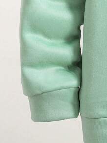 2入組青少年男孩印花綠色連帽毛絨衫和褲子套裝，適用於秋天、春天和冬天 - 綠色 - 查看 4