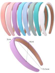 1只糖果色海綿髮帶,適用於兒童 - 可愛甜美的馬卡龍髮箍 - 藕粉色 - 查看 2