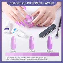 Bột Dụng cụ làm móng - 8 Màu sắc Starter Bộ dụng cụ Nghệ thuật làm Móng Thạch Bột Bộ Với Chải Cơ sở Và Áo áo Dành cho người mới bắt đầu In Nghệ thuật làm Móng - Màu be - Xem 3