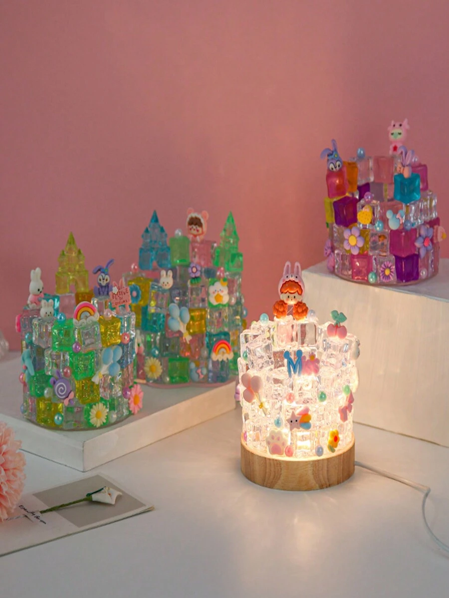 10pcs Glow-In-The-Dark Realistic Resin Ice Cubes Miniature Food Model Accessory - 10 Glow-in-the-dark Ice Cubes - View 1