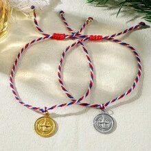 1 件 Martis 傳統珠寶金/銀彩色壓花指南針吊墜編織時尚 2024 年希臘三月女式手鍊 - 彩色 - 查看 2