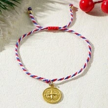 1 件 Martis 傳統珠寶金/銀彩色壓花指南針吊墜編織時尚 2024 年希臘三月女式手鍊 - 彩色 - 查看 5