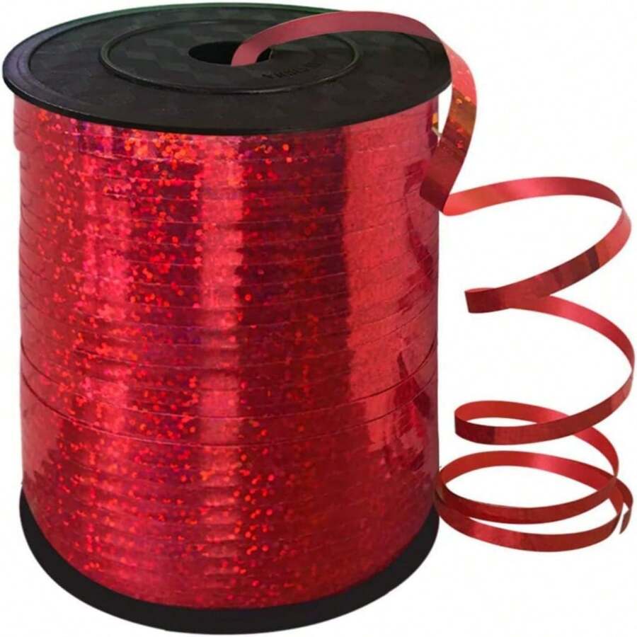 500 Yards Rose Red Crimped Curling Ribbon Shiny Metallic Balloon String Roll Gift Wrapping Ribbon For Valentine's Day Bows Multicolor Ribbon Bow For Gift Wrappingvalentines Day Gifts Heart Wrapping Paper Valentine's Day Gift Box - Red - View 1
