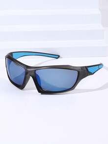Fashionable Black Frame, Blue Film Men's Outdoor Riding Sports Glasses For Sports - Blue - View 6