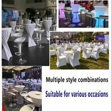 12PCS (White) Polyester Fiber 32 X 43 Inch Cocktail Table Cover, Suitable For Round Tables, Elastic Cocktail Tablecloth, Widely Used In Banquets/Weddings/Hotels/Conferences/Parties/Bars/Birthdays, Etc - 12 Pieces - View 9