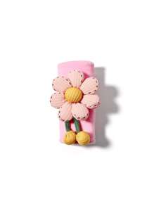 1 件粉紅色花卉短毛絨汽車手煞車罩和換檔旋鈕罩,汽車內裝配件 - 粉色 - 查看 4