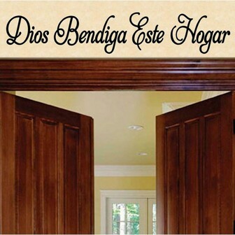 1pc Spanish God Bless This Home Bible Verse Wall Sticker, Christianity Jesus Wall Quote For Living Room Bedroom Dining Room Home Decor