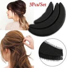 3pcs/Set DIY Fashion Heightening Puff Bangs Hair Pad Punta Clip Beehive Hairpin Hair Styling Tools Hair Maker Clip Black, Hair Volume Increase Puff Sponge Pad Bump Up Insert Base DIY Updo Styling Women Hair Accessories