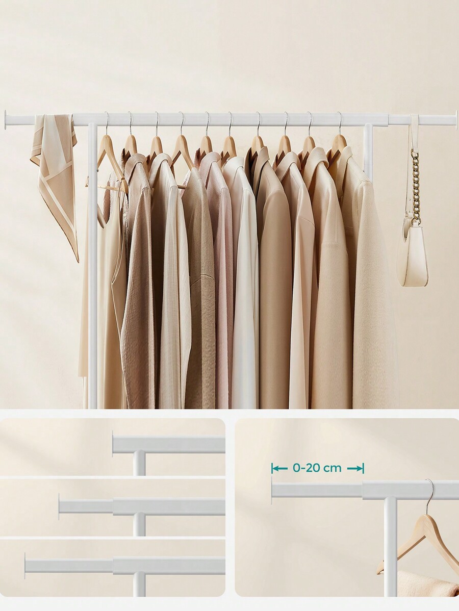SONGMICS Clothes Rack On Wheels, Heavy Duty Clothes Rail, With ...