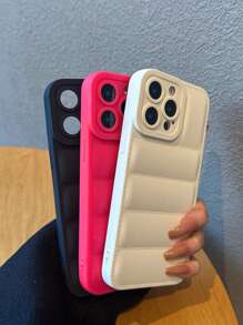 Apple Vintage 3pcs Cat Eye Puffer Jacket Style Anti-Drop Phone Case Compatible With IPhone Waterproof Shockproof Scratch Resistant - Multicolor - View 2