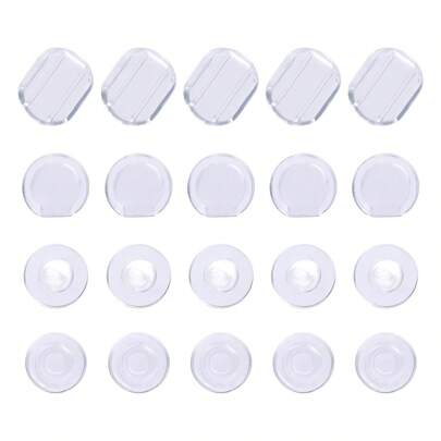 イヤーカッション クリアシリコン 20個セット 別売りイヤリング アクセサリー 4種類のサイズのあるピアス用ノンピアスイヤリングのパッド Diyイヤリングのアクセサリー