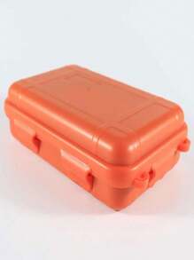 1入組橙色戶外防水盒，防水塑料容器，釣魚鉤和鉛丸儲物盒，野外生存儲物盒