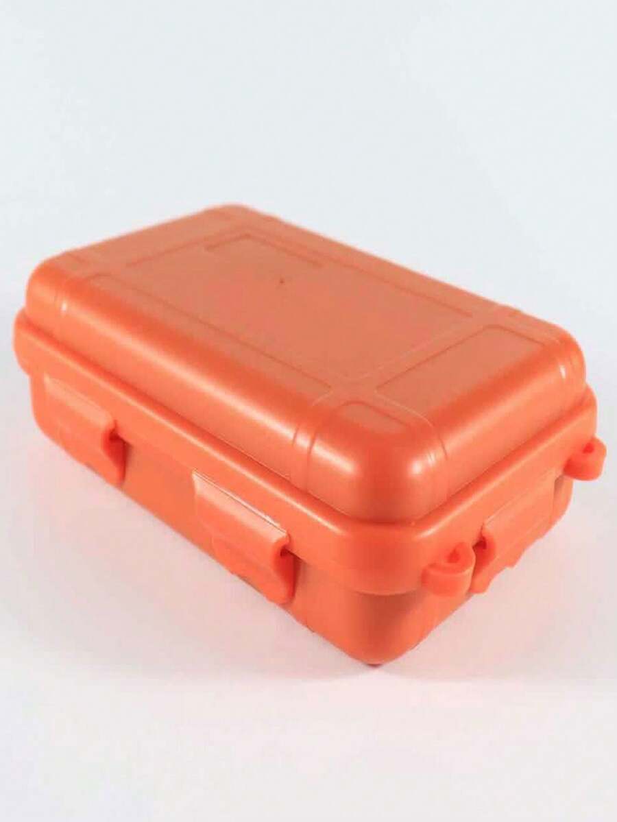 1入組橙色戶外防水盒，防水塑料容器，釣魚鉤和鉛丸儲物盒，野外生存儲物盒