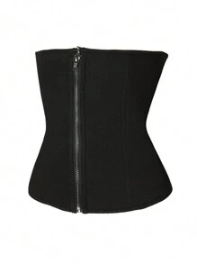 1 件女士腰部训练器、压缩运动塑身衣、腰部修剪带、桑拿腰带、健身腰部训练器、腹部训练器、塑身衣、腰部和腹部锻炼、压缩胸部包裹腰带、女士前钩网腹部控制带、男女通用腰带、送给朋友的绝佳礼物 - 黑色 - 查看 5