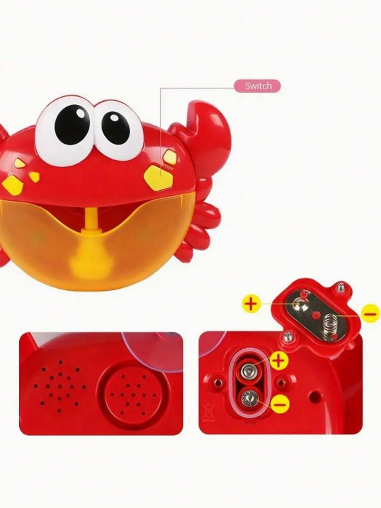 1 Box Of Crab-Shaped Bubble Maker Water Toy, Suitable For Teenagers To Play In Bathtub While Bathing - Red - View 3