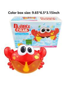1 Box Of Crab-Shaped Bubble Maker Water Toy, Suitable For Teenagers To Play In Bathtub While Bathing - Red - View 3