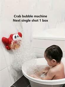 1 Box Of Crab-Shaped Bubble Maker Water Toy, Suitable For Teenagers To Play In Bathtub While Bathing - Red - View 2