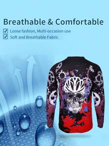 X-TIGER 速乾長袖男士汗衫-輕盈透氣T恤，適用於戶外活動、健身房和馬拉松跑步 - 黑與白 - 查看 10