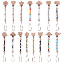 1入組新式兒童藝術和手工製作大棗木動物夾子,防止鍊條滑動創意彩色硅膠珠子diy兒童手工飾品配件 - 淺粉色 - 查看 2