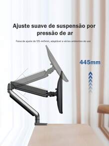 Suporte Articulado de Mesa para Monitor, Adequado para Telas de 14-32 Polegadas, Suportar até 10kg - Preto - Visão 4