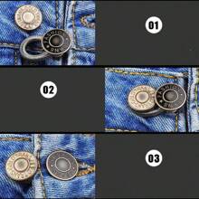 5pcs Random Button Extender For Pants Jeans Free Sewing Adjustable Retractable Waist Extenders Metal Buttons Waistband Expander - Multicolor - View 5